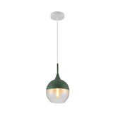Macaron Salmon Pink-Olive Green-Mustard Yellow Dome Glass Pendant Ceiling Light E27 Fitting