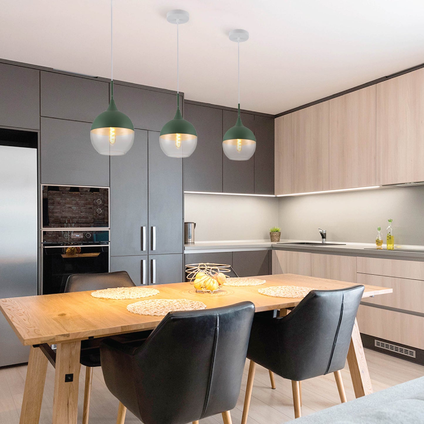 Macaron Salmon Pink-Olive Green-Mustard Yellow Dome Glass Pendant Ceiling Light E27 Fitting