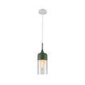 Macaron Salmon Pink-Olive Green-Mustard Yellow Cylinder Glass Pendant Ceiling Light E27 Fitting