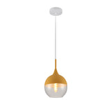 Macaron Salmon Pink-Olive Green-Mustard Yellow Dome Glass Pendant Ceiling Light E27 Fitting