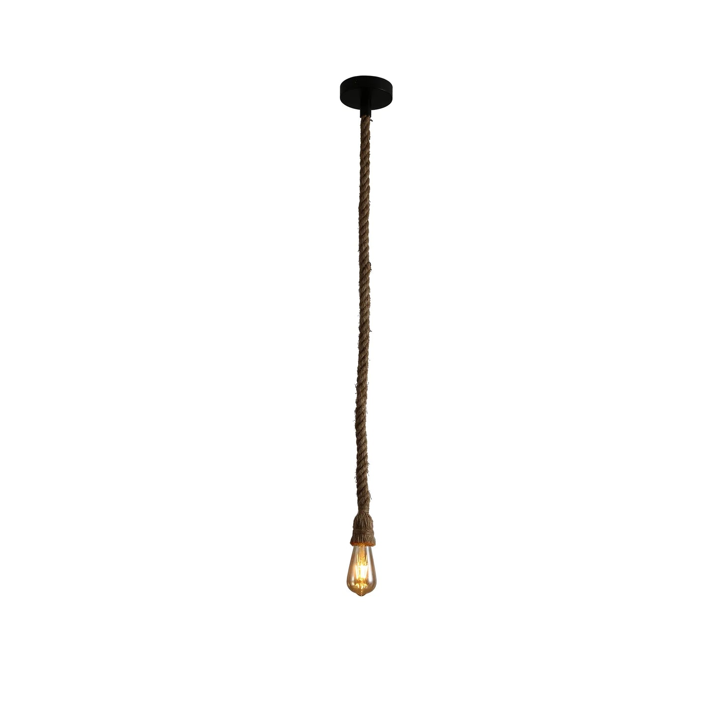 Farmhouse Rustic Hemp Rope Pendant Ceiling Light E27 Fitting
