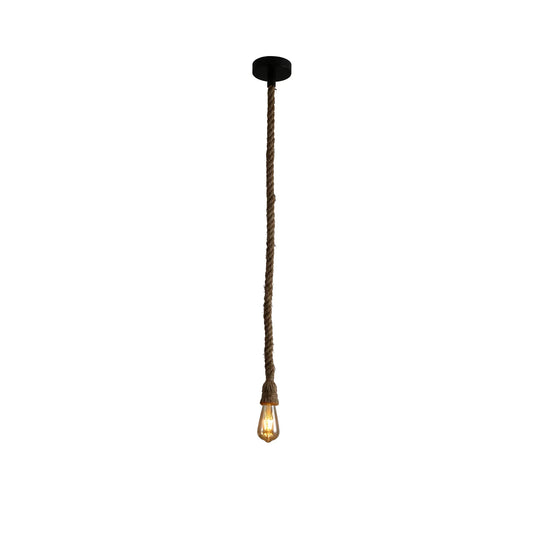Farmhouse Rustic Hemp Rope Pendant Ceiling Light E27 Fitting