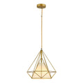 Opal Shade Wired Geometric Cage Pendant Ceiling Light