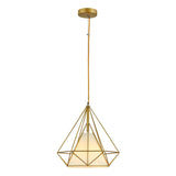 Opal Shade Wired Geometric Cage Pendant Ceiling Light