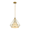 Opal Shade Wired Geometric Cage Pendant Ceiling Light