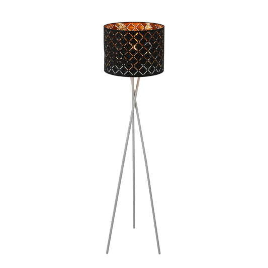 Tripod White Drum Floor Lamp E27 Fitting
