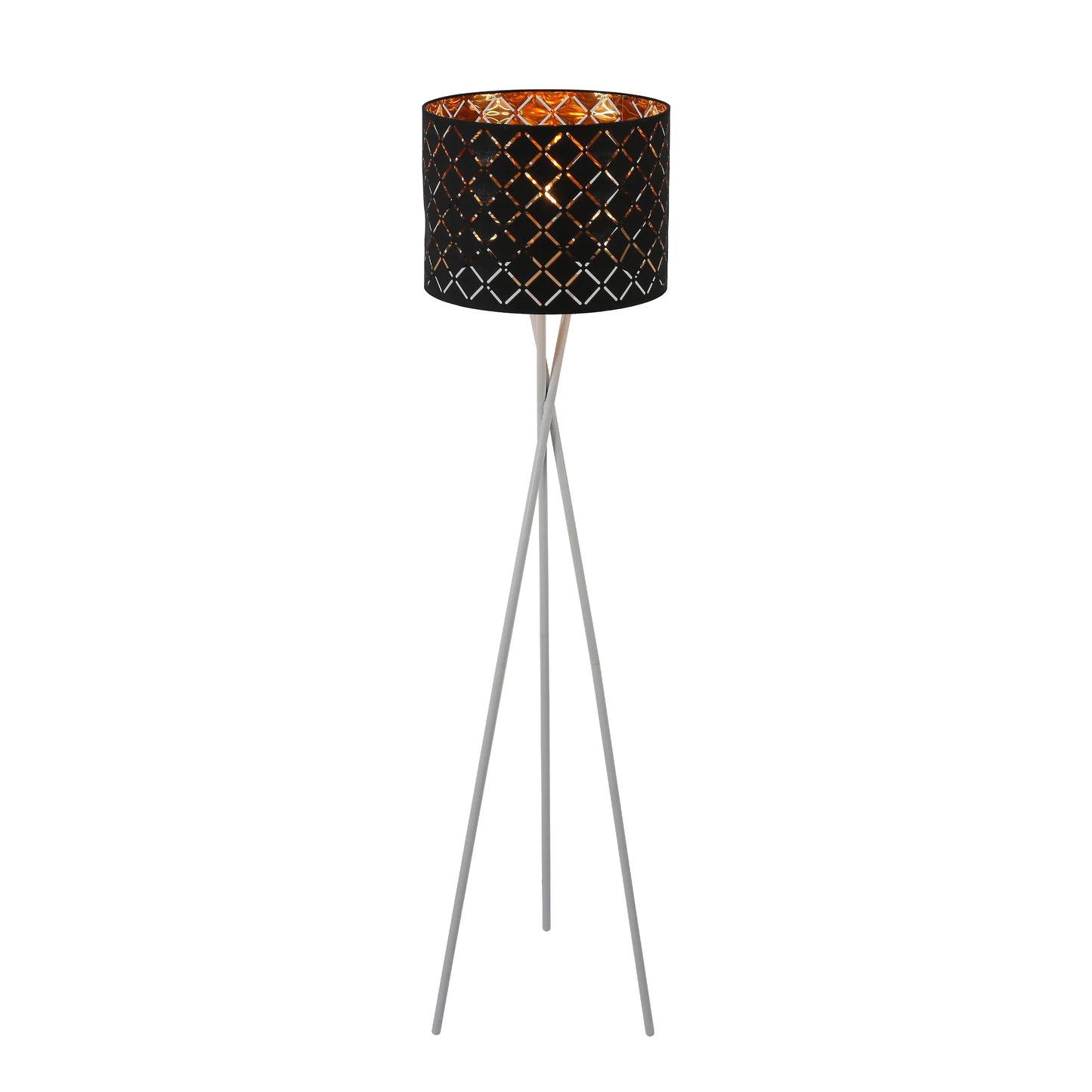 Tripod White Drum Floor Lamp E27 Fitting