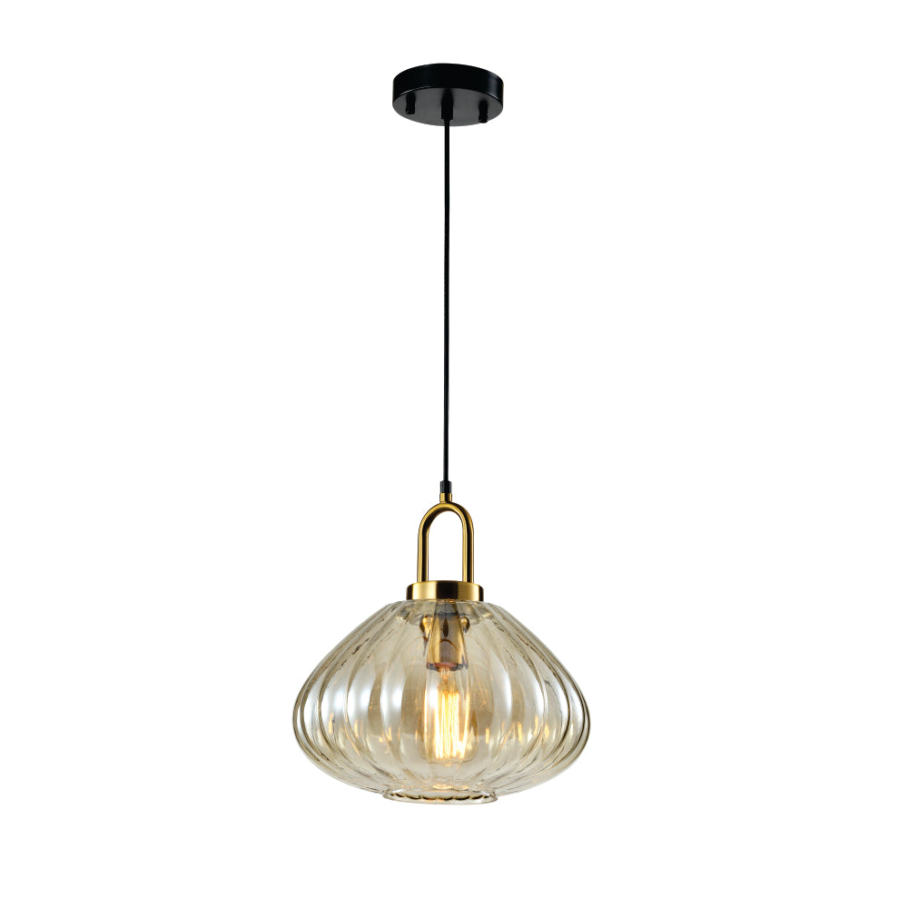 Chandelier 9230-1 AMBER IRON+GLASS E27 40W D300(TEKAV)