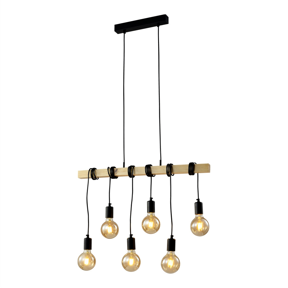 Chandelier 9921-6 WOODEN 6xE27 (TEKAVIZE)