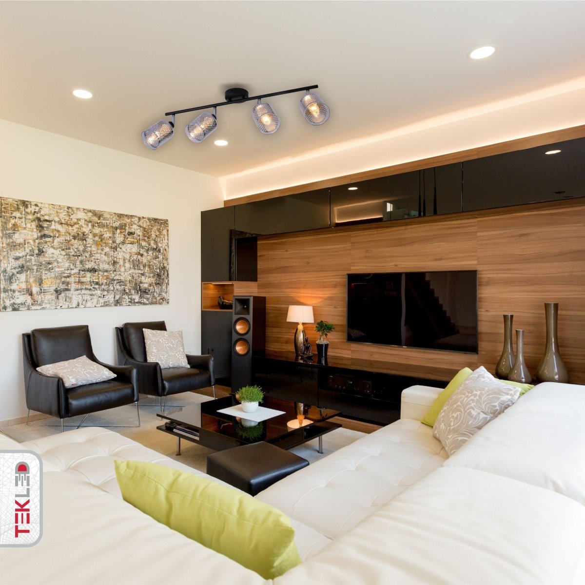 Chrome Honeycomb Shade Black Body Semi Flush Ceiling and Wall Light E14