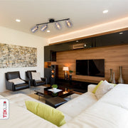Chrome Honeycomb Shade Black Body Semi Flush Ceiling and Wall Light E14