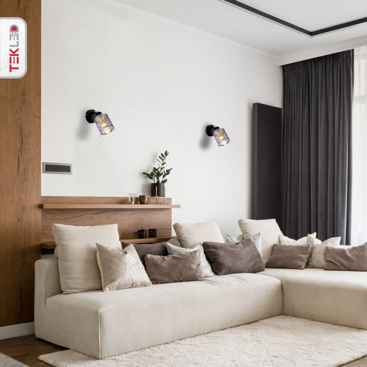 Chrome Honeycomb Shade Black Body Semi Flush Ceiling and Wall Light E14