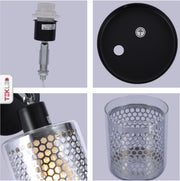 Chrome Honeycomb Shade Black Body Semi Flush Ceiling and Wall Light E14