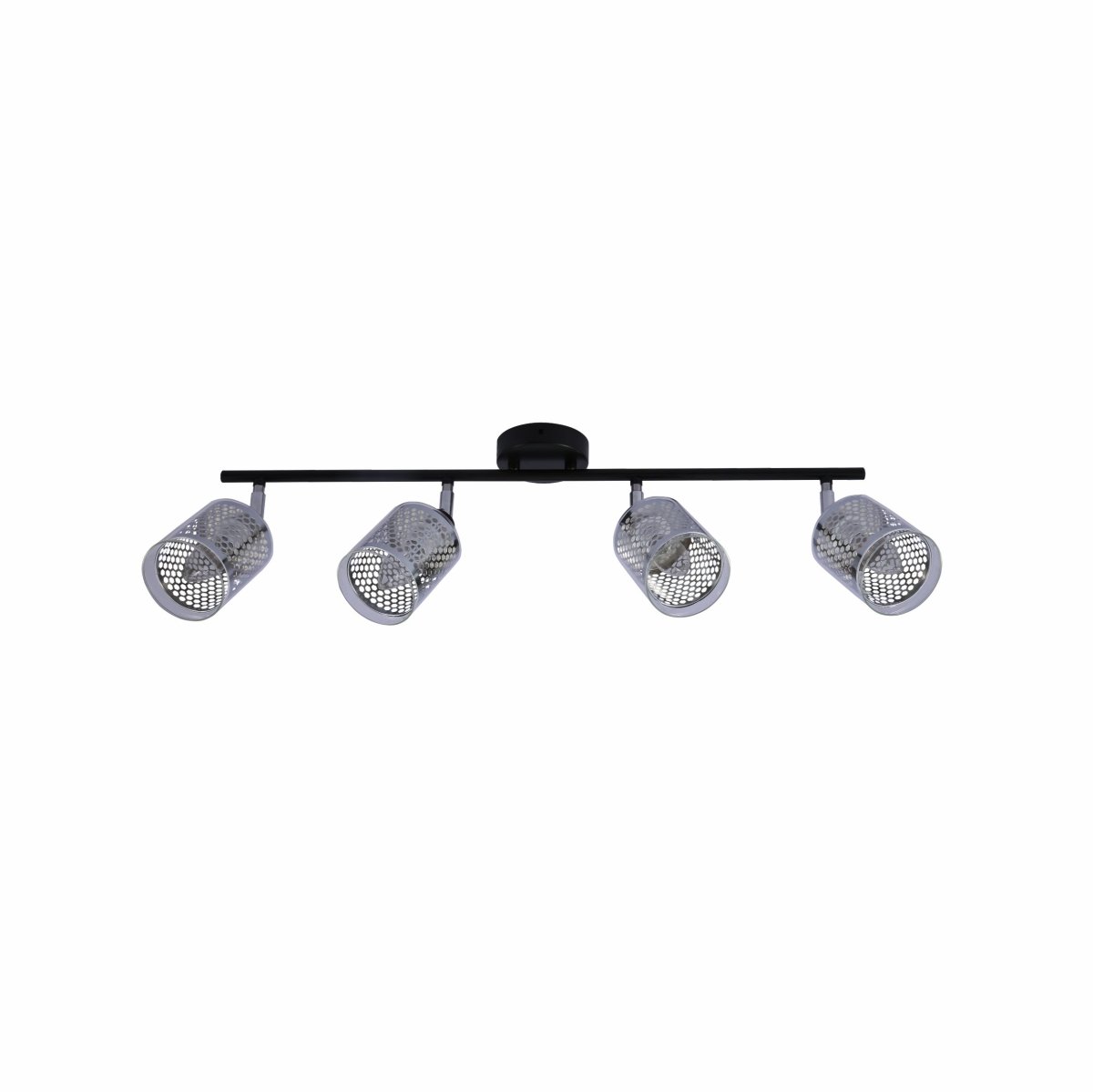 Chrome Honeycomb Shade Black Body Semi Flush Ceiling and Wall Light E14
