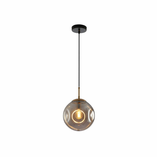 Amber or Smoky Glass Crater Pendant Ceiling Light E27