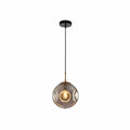 Amber or Smoky Glass Crater Pendant Ceiling Light E27