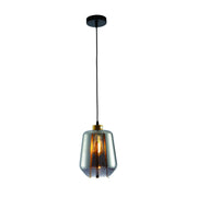 Amber or Smoky Glass Schoolhouse Pendant Ceiling Light L E27