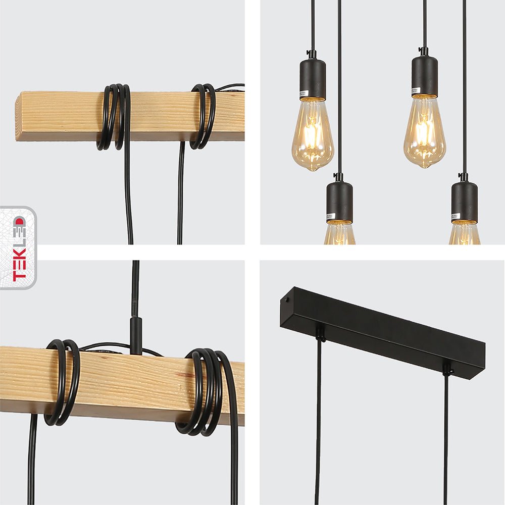 Chandelier 103711 40W 11xE27 BLACK L1500 (TEKAVIZE)