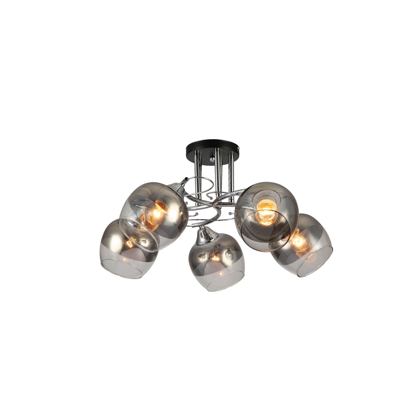 Chandelier 32381 5xE27 CHROME+BLACK (TEKAVIZE)