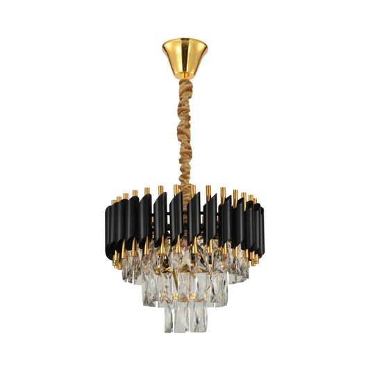 Orbit Glow Design Tiered Crystal Modern Chandelier Ceiling Light