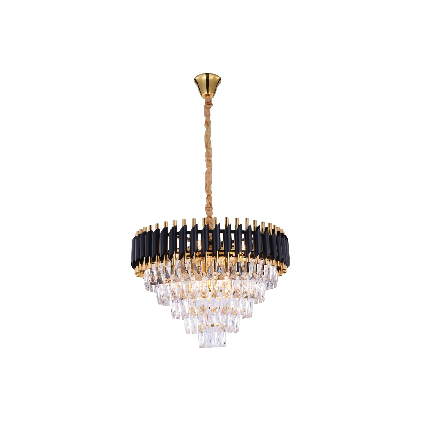 Orbit Glow Design Tiered Crystal Modern Chandelier Ceiling Light