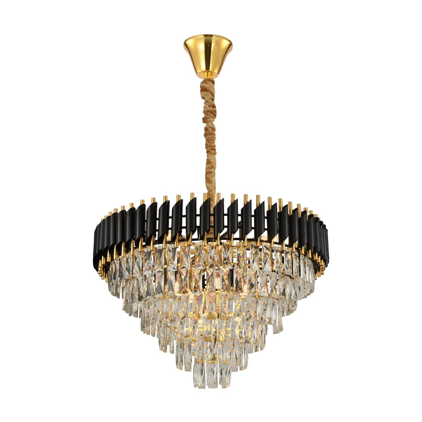 Orbit Glow Design Tiered Crystal Modern Chandelier Ceiling Light