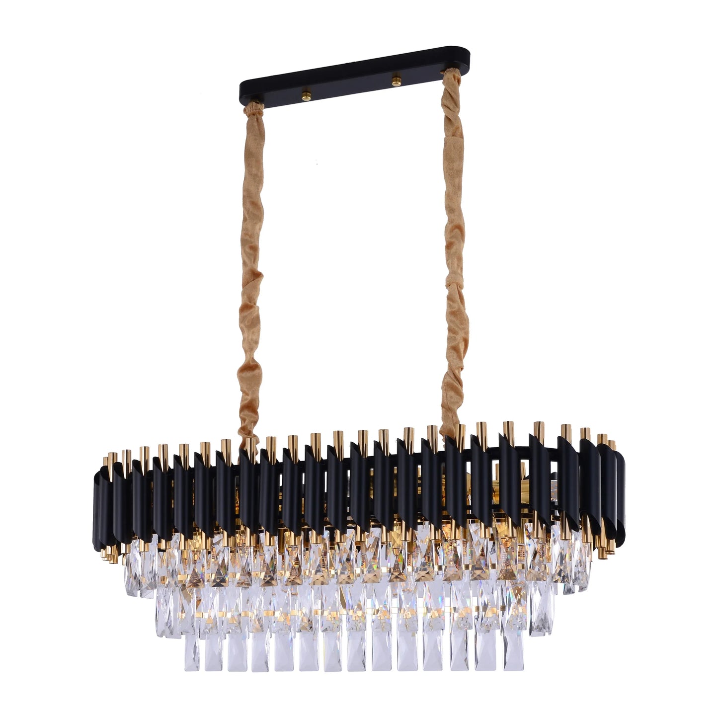 Orbit Glow Design Tiered Crystal Modern Chandelier Ceiling Light