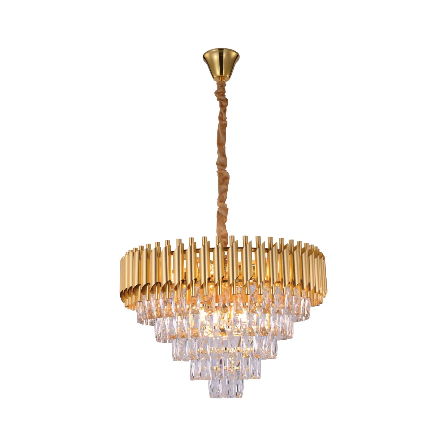 Orbit Glow Design Tiered Crystal Modern Chandelier Ceiling Light