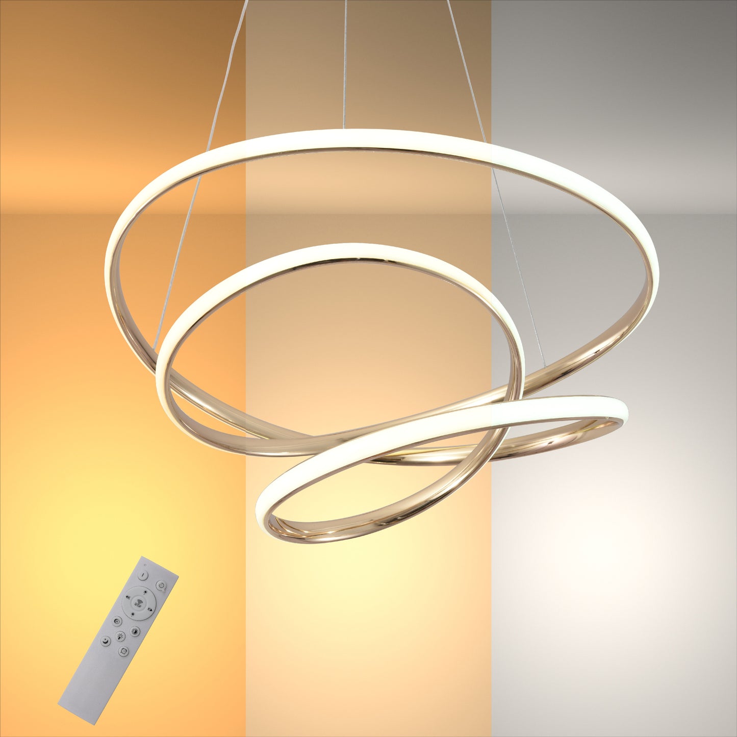 Geometric Elegance LED Ceiling Light Series | Trefoil & Helix Designs | Remote-Controlled Ambiance