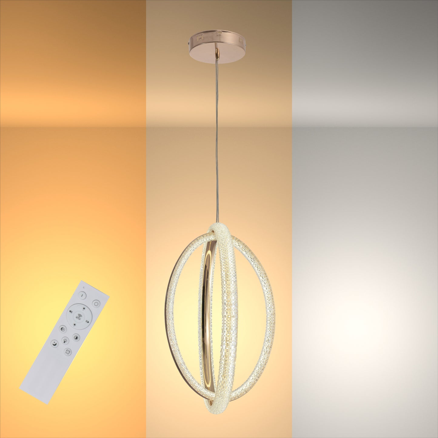 Glamour Rings & Spiral LED Ceiling Light Sculpture