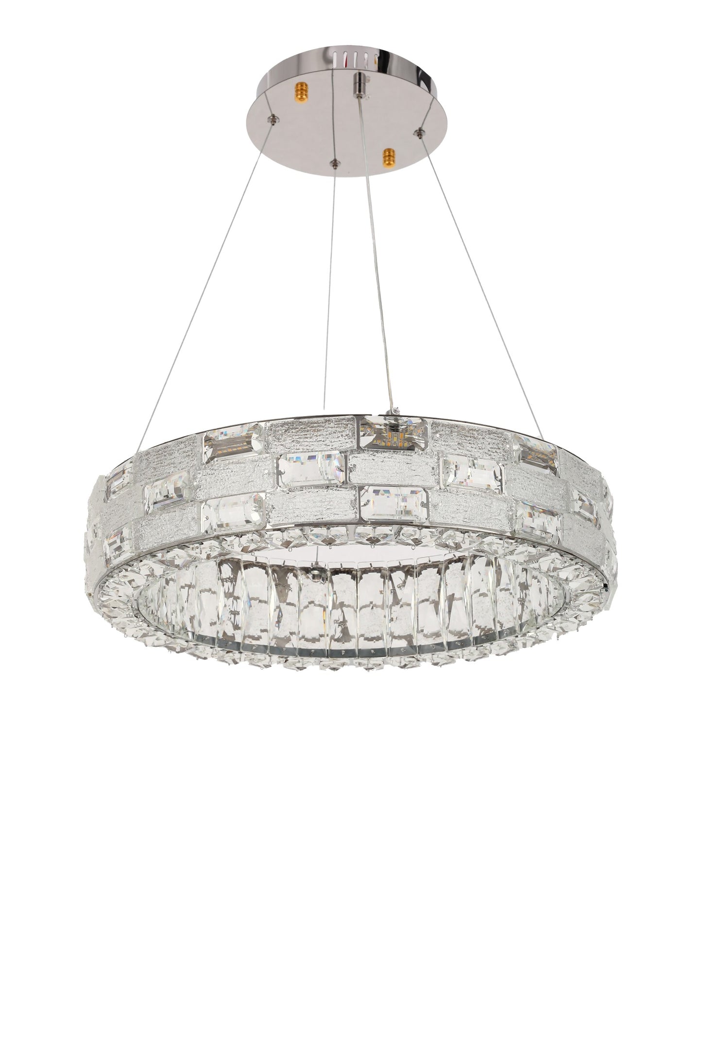 CRYSTAL CHROME CEILING CHANDELIER LIGHT CB701 D500MM 3 COLOUR (TEKLED)