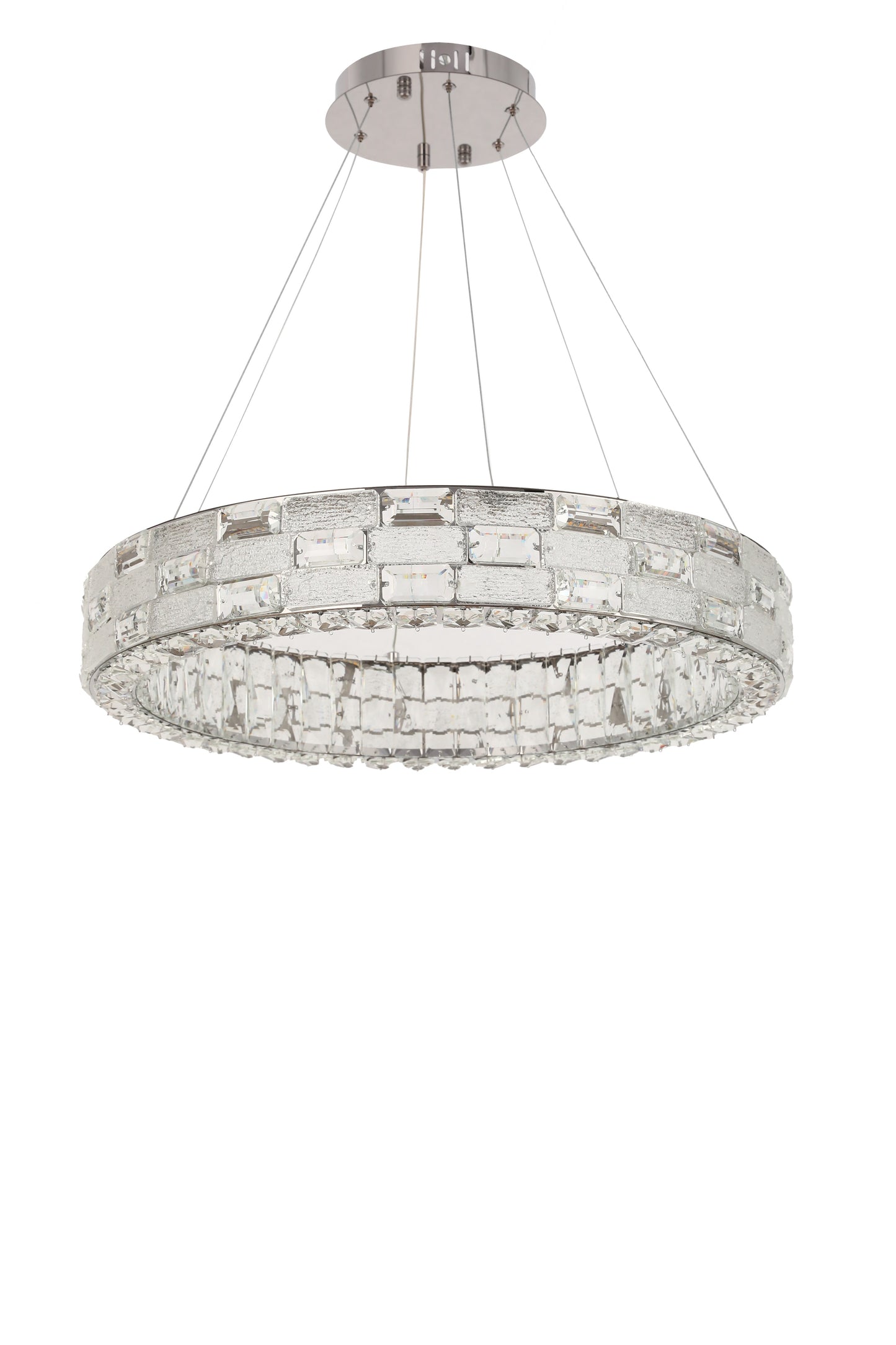 CRYSTAL CHROME CEILING CHANDELIER LIGHT CB701 D600MM 3 COLOUR (TEKLED)