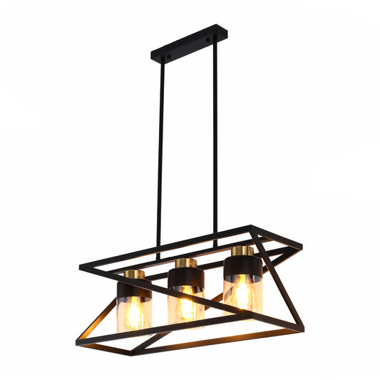 Geometric Black and Gold 3-Light/5-Light Pendant Ceiling Light