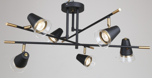 CEILING LAMP 68749 BLACK+BRASS GU10X3 (TEKLED)
