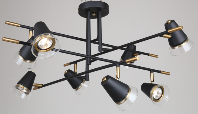 CEILING LAMP 68749 BLACK+BRASS GU10X3 (TEKLED)