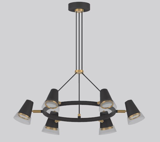 PENDANT LAMP 68744 BLACK+BRASS GU10(TEKLED)