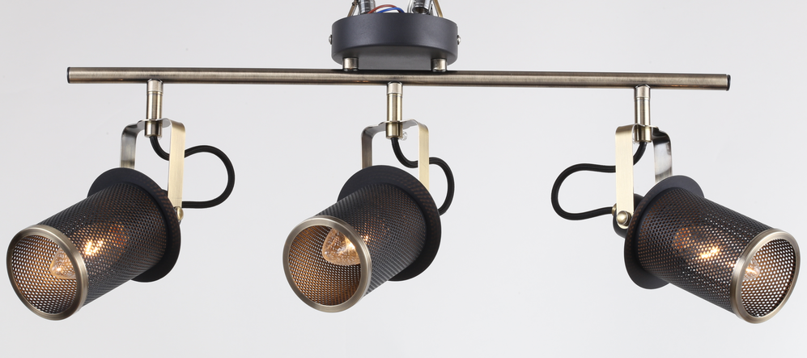 CEILING LAMP 80032/3 BLACK+ANTIQUE BRASS E14X3 (TEKLED)