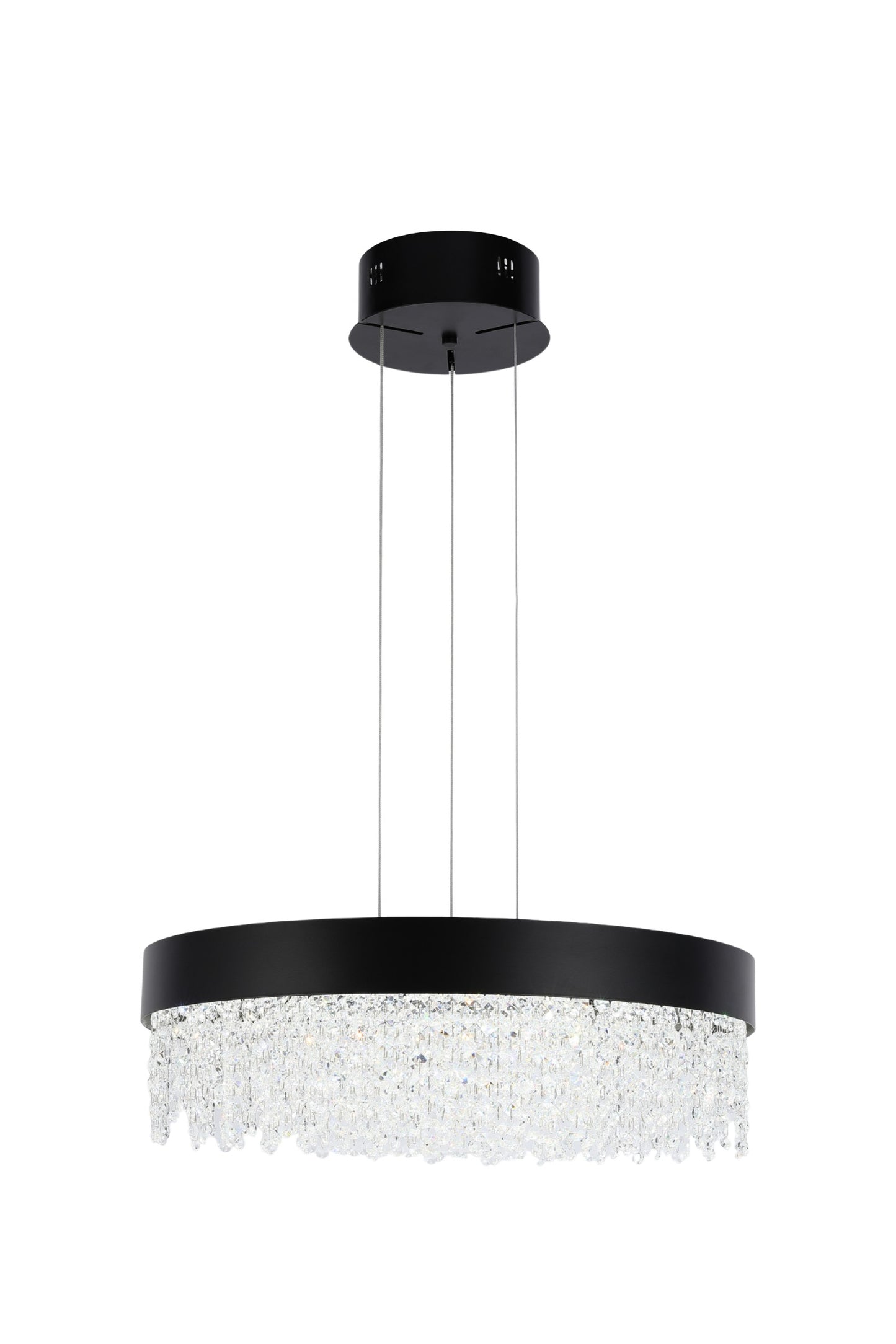 CRYSTAL CHANDELIER LIGHT Q3607 3CCT BLACK D600MM (TEKLED)