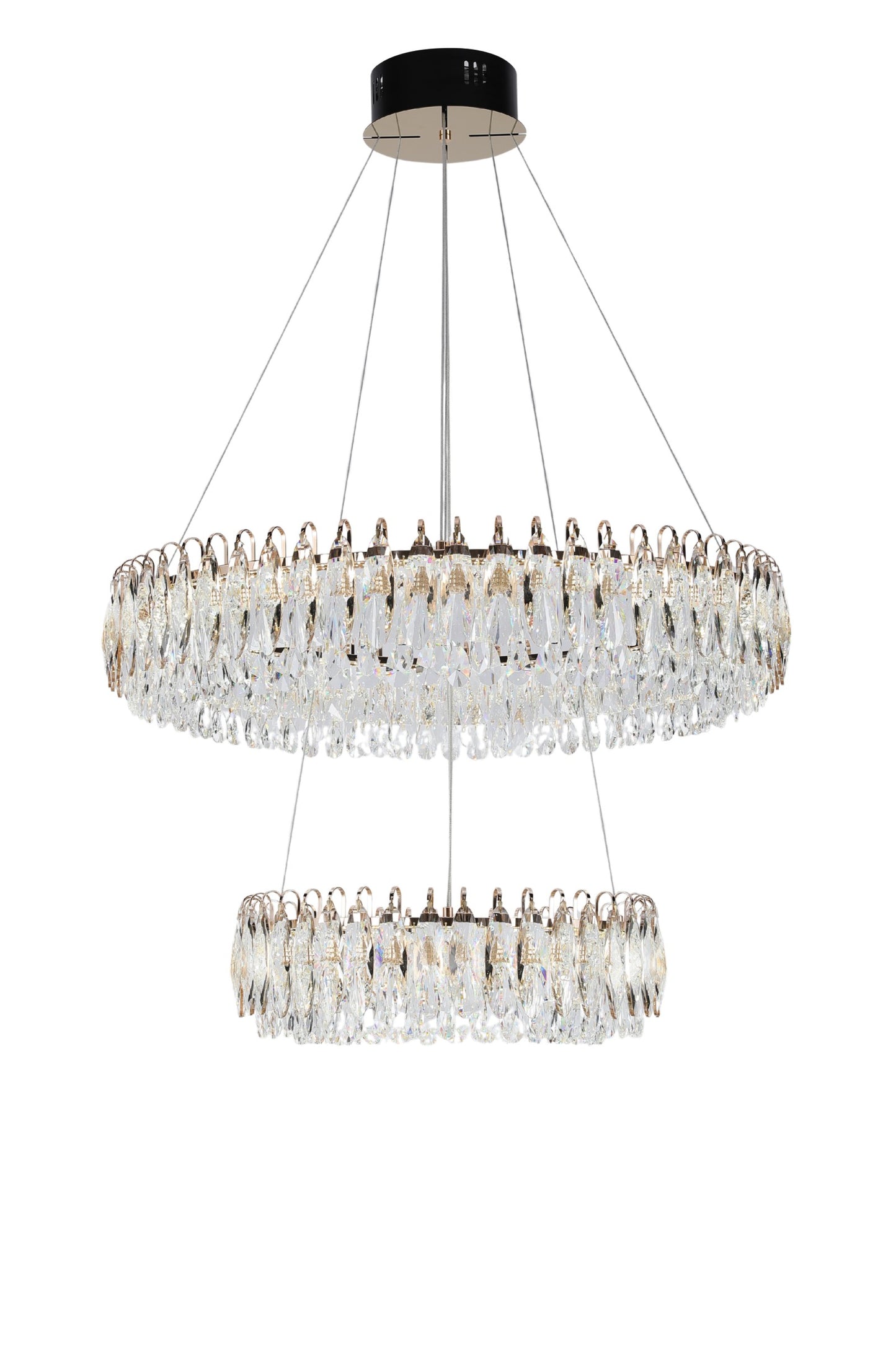 CRYSTAL CHANDELIER LIGHT Q3612 3CCT GOLD D800+D500MM (TEKLED)