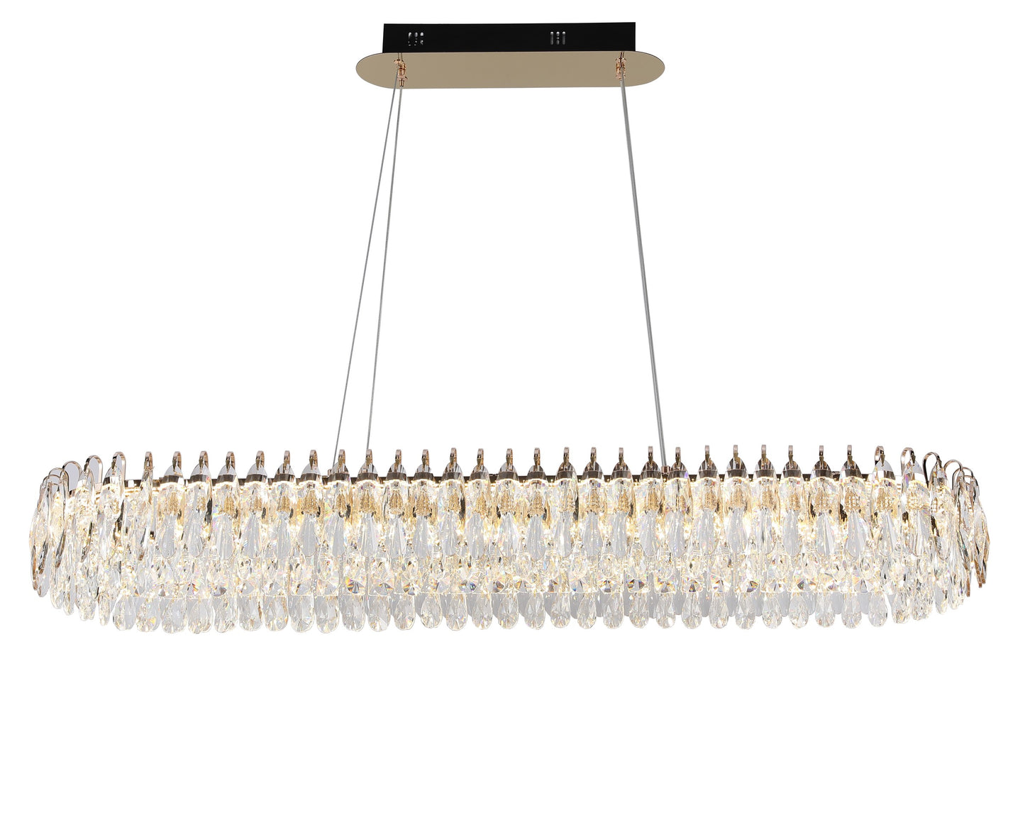 CRYSTAL CHANDELIER LIGHT Q3612 3CCT GOLD L1200XW350MM (TEKLED)