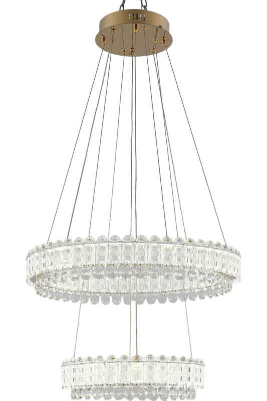 Crystal Chandelier Light C818 3CCT Gold L900xW350mm (TEKLED)