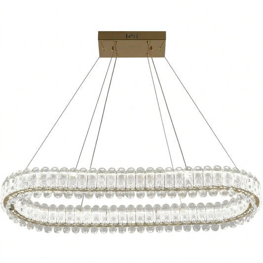 Crystal Chandelier Light C818 3CCT Gold L900xW350mm (TEKLED)