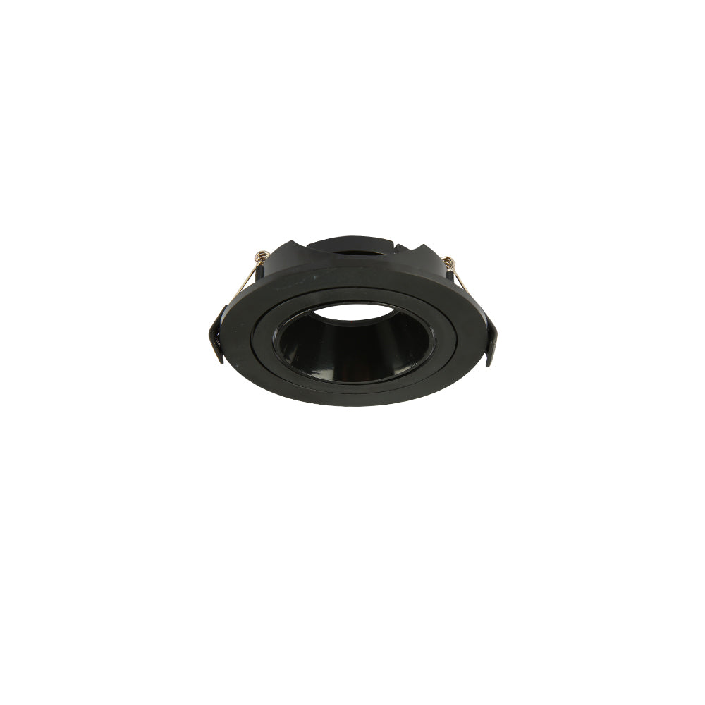 Round Polycarbonate Tilt Recessed Downlight GU10 White or Black