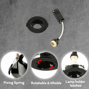 Round Polycarbonate Tilt Recessed Downlight GU10 White or Black