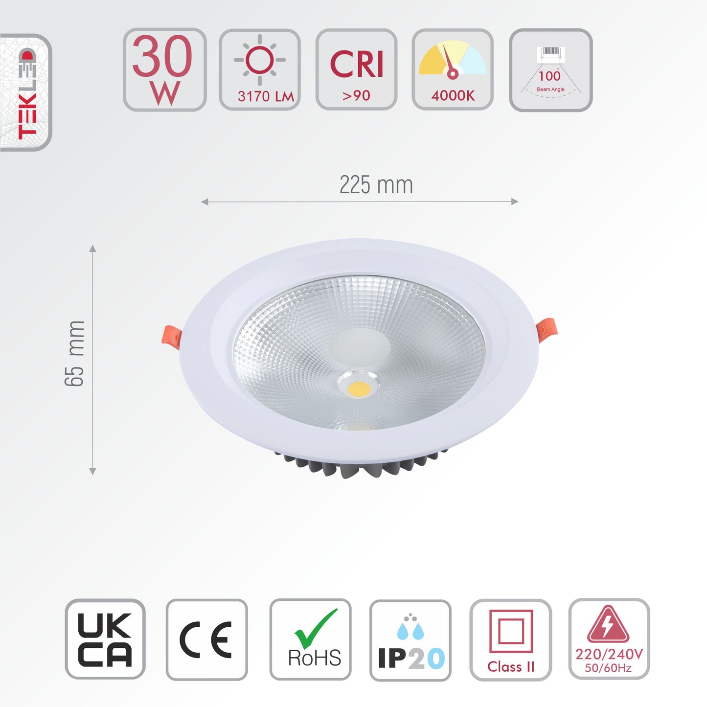 DOWNLIGHT LED AVENA NEW COB 30W WH(TT)