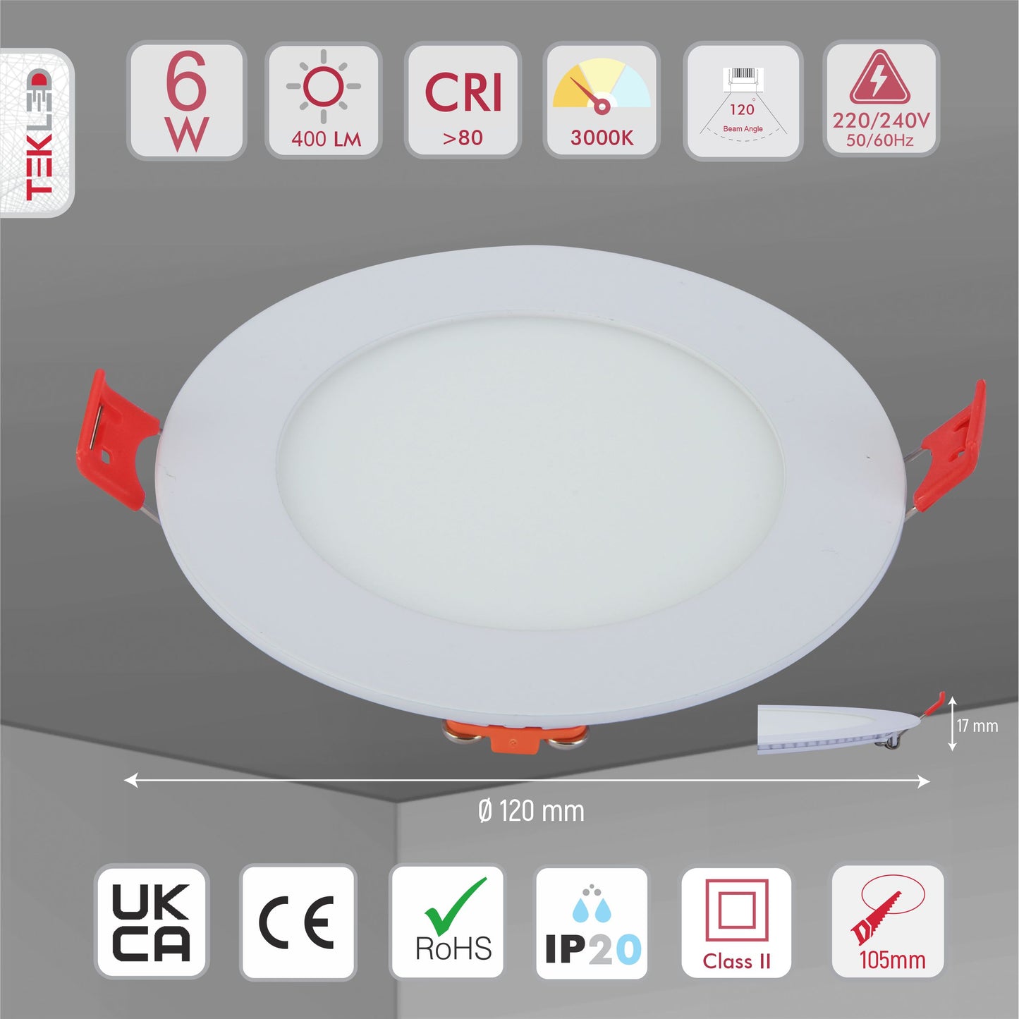 DL LED ACRYLIC ROUND PANEL 6W 3000K (TT)