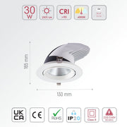 LED SWIVEL & SCOOP DOWNLIGHT 30W COOL WHITE