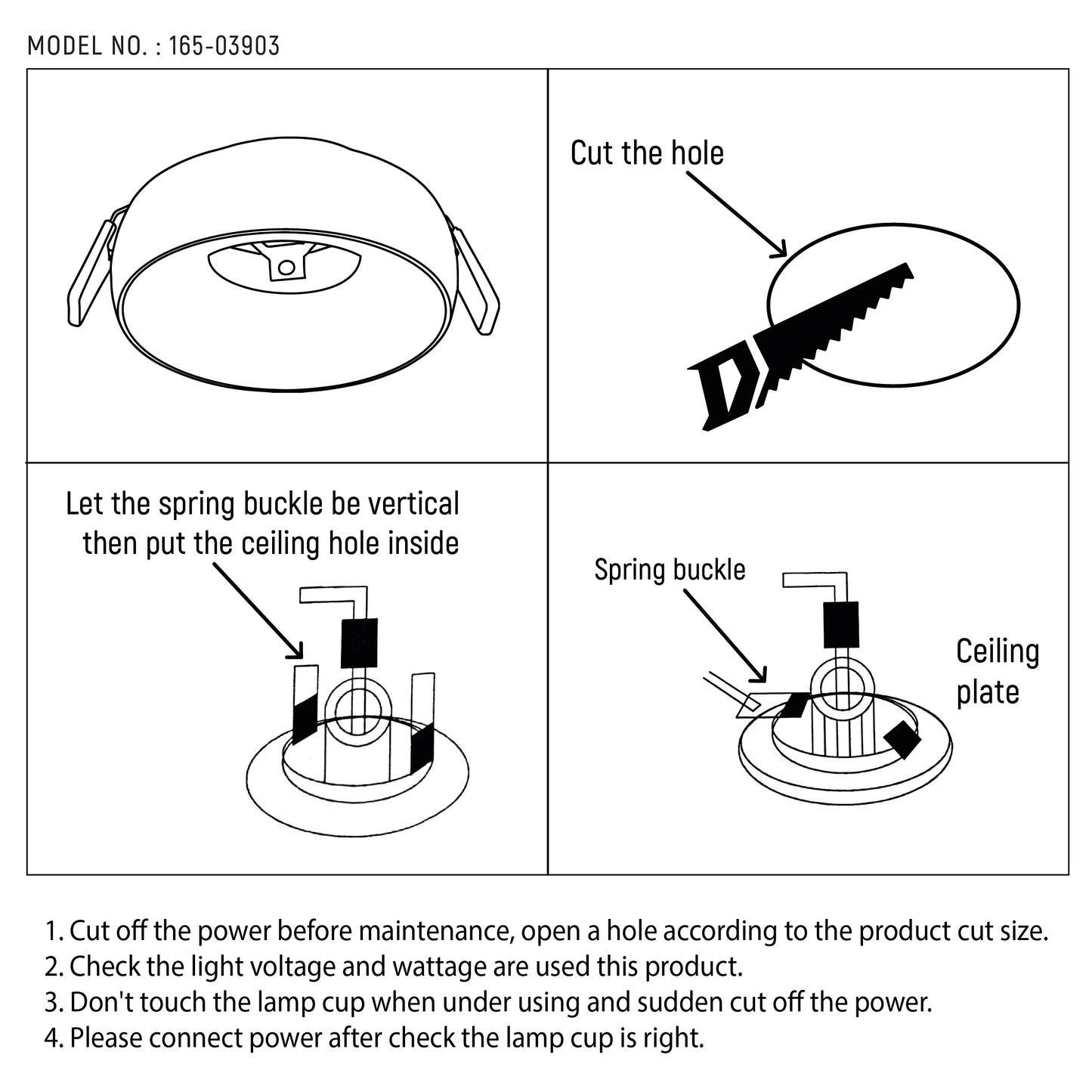 GU10 WHITE DOWNLIGHT 93*H33MM (TEKLED)