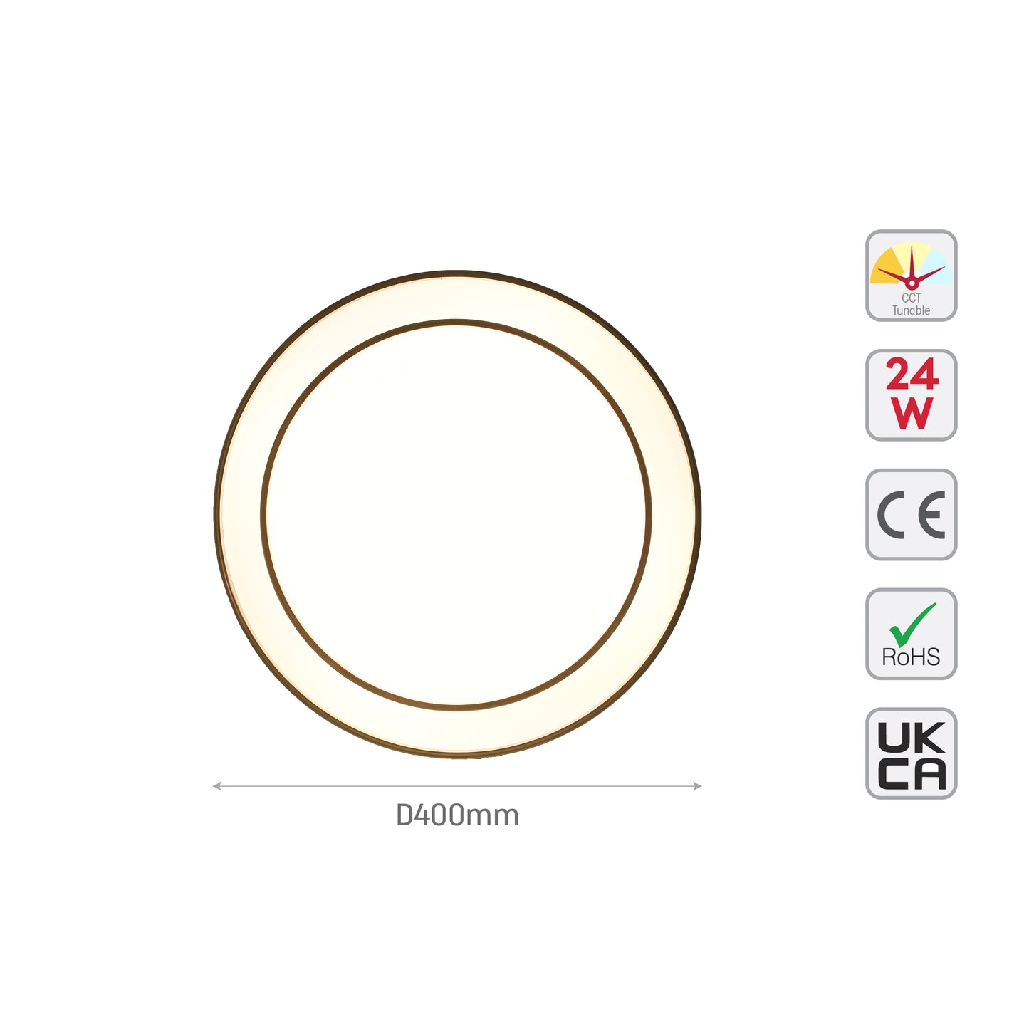 LED CL400 24W BLACK D400 6000K/4000K/30000K