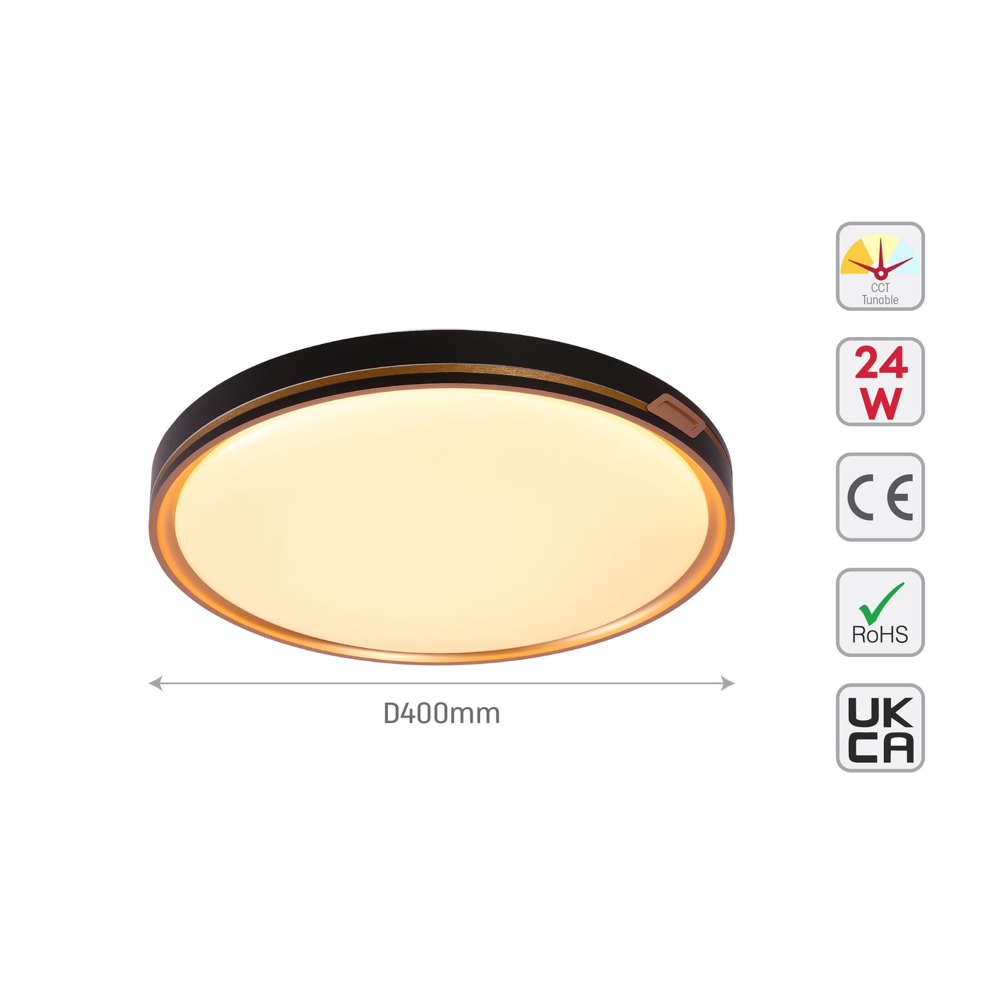LED EGLO 24W COPPER D400 6000K/4000K/3000K